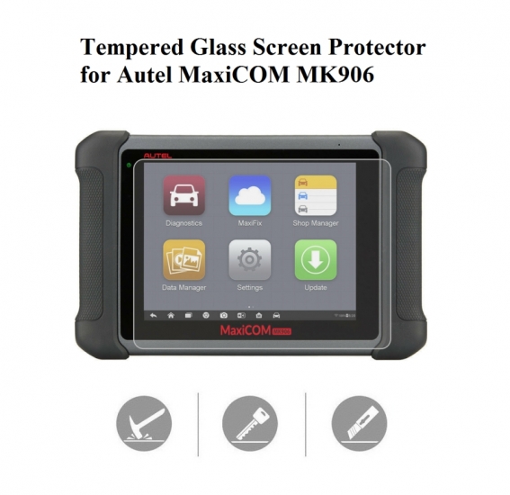 Tempered Glass Screen Protector for Autel MaxiCOM MK906 Scanner - Click Image to Close